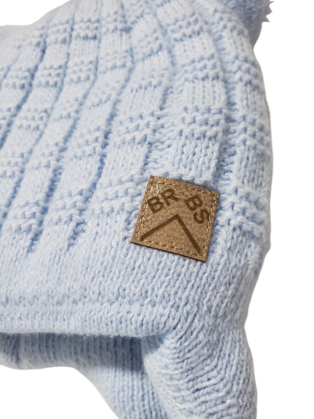 NEW Barbaras Light Blue Thick Knit Beanie Hat Bear Ears 0-3 Months 38-40 - Picture 2 of 9